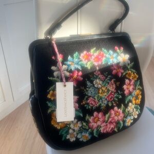 LoveShackFancy vintage embroidered floral handbag NWT